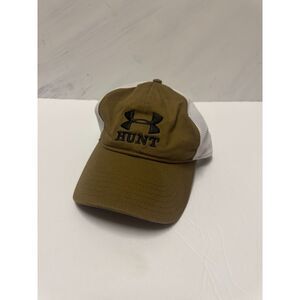 Under Armour Hunt Trucker Hat Brown White Mesh Snapback OSFA Adjustable Cap